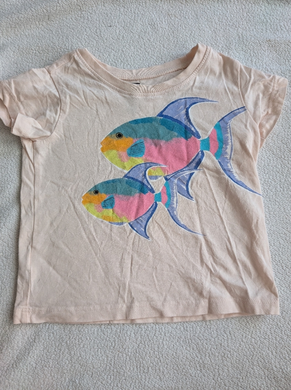 Tea Collection Light Pink Baby Tee with Colorful Fish